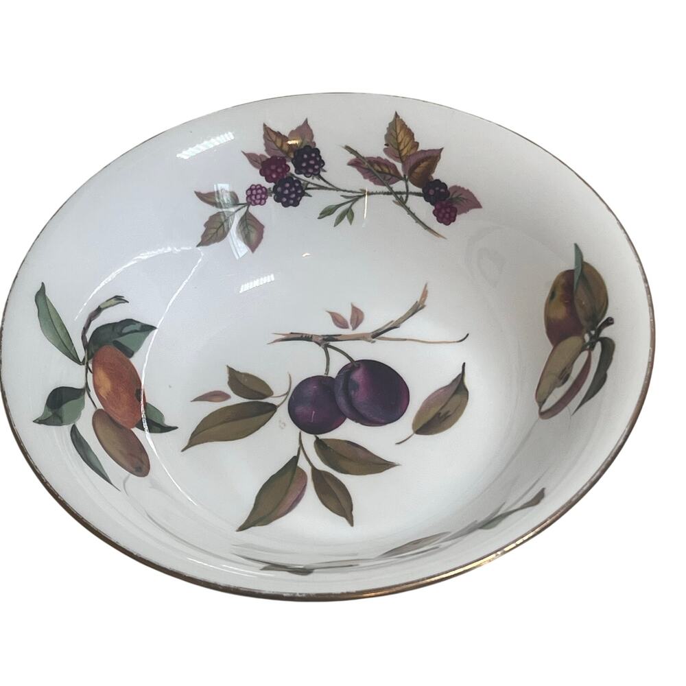 1974 Royal Worcester Arden Gold Fruit Pattern Serving Bowl 9" Vegetable Dish